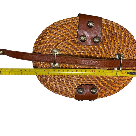 Patricia Nash Caselle Wicker Basket Bag Leather Trim Turn Lock Purse - Picture 13 of 16